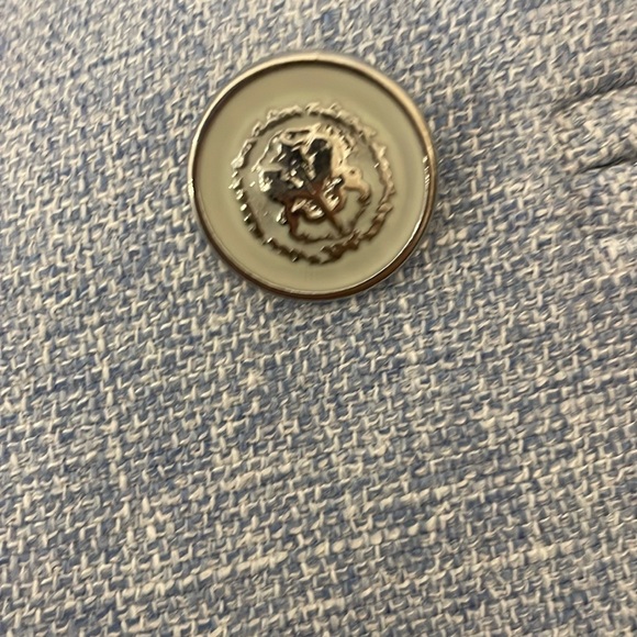 Women's Double-Breasted Blue Blazer - Picture 5 of 6